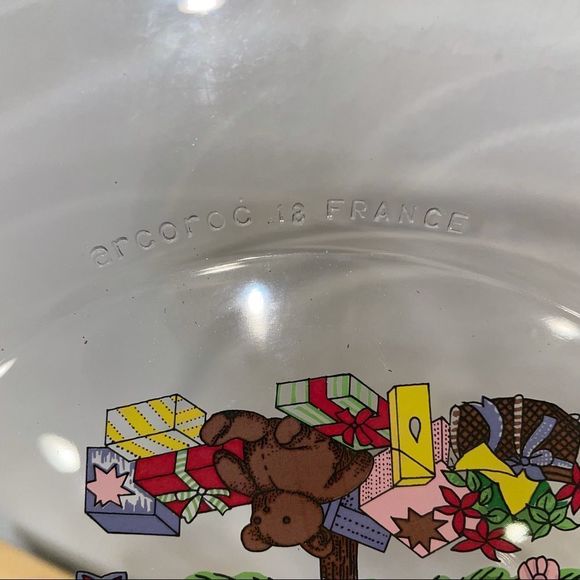 Vintage Arcoroc French Glass Christmas Cheese Server With Glass Dome - Picture 4 of 7